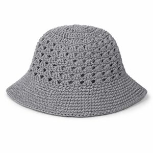 Hand-Crocheted Gray Bucket Hat